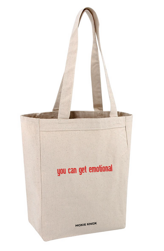 "You Can Get Emotional" Premium Embroidered Tote Bag
